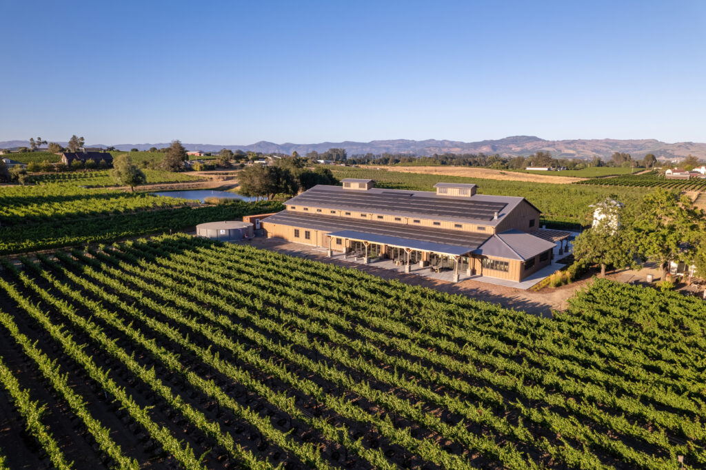 arial photo of western side of winery